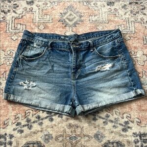 Mossimo Supply Co Blue Jean Shorts with Distressed Look